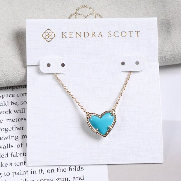 Kendra Scott Jewelry - Kendra Scott Ari Heart Gold Turquoise Necklace